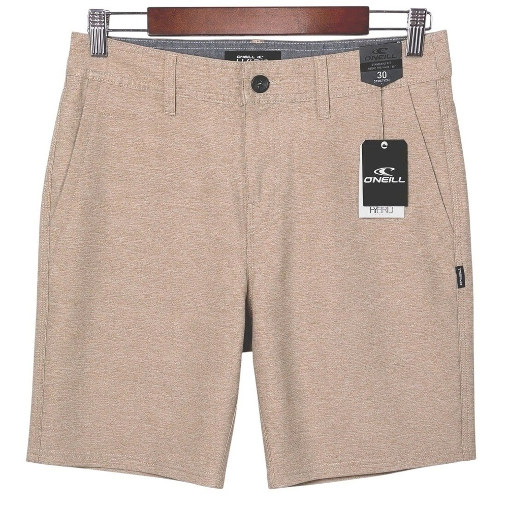 O'Neill Drifter Hybrid Shorts 19" Heather Brown Stretch Quick Dry Surf Sz 30 NWT